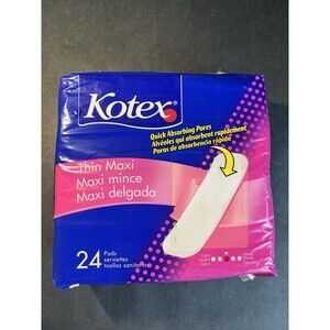 NOS VTG Kotex Thin Maxi Pads 24 Count 1990s Y2K Movie TV Prop Sealed Retro